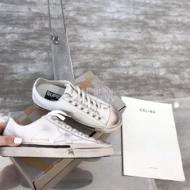 Golden Goose Calf Leather Fashion Casual Shoes For Women Gray