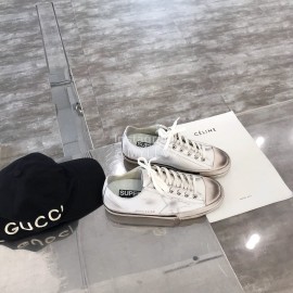 Golden Goose Calf Leather Fashion Casual Shoes For Women Gray