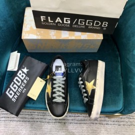 Golden Goose Versatile Calf Leather Fashion Casual Shoes For Men And Women Black