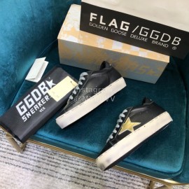 Golden Goose Versatile Calf Leather Fashion Casual Shoes For Men And Women Black