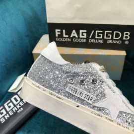 Golden Goose Versatile Calf Leather Fashion Casual Shoes For Men And Women Silver