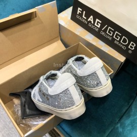 Golden Goose Versatile Calf Leather Fashion Casual Shoes For Men And Women Silver