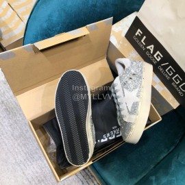 Golden Goose Versatile Calf Leather Fashion Casual Shoes For Men And Women Silver