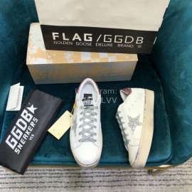 Golden Goose Versatile Calf Leather Fashion Casual Shoes For Men And Women Rose Red