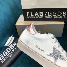 Golden Goose Versatile Calf Leather Fashion Casual Shoes For Men And Women Rose Red