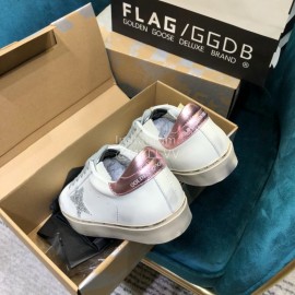 Golden Goose Versatile Calf Leather Fashion Casual Shoes For Men And Women Rose Red