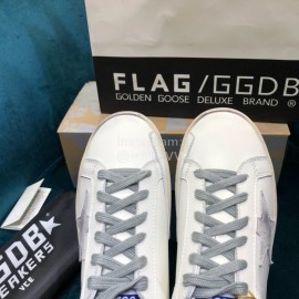 Golden Goose Versatile Gray Calf Leather Fashion Casual Shoes For Men And Women 