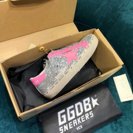 Golden Goose Versatile Rose Red Calf Leather Fashion Casual Shoes For Men And Women 