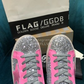 Golden Goose Versatile Rose Red Calf Leather Fashion Casual Shoes For Men And Women 