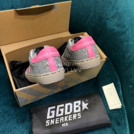 Golden Goose Versatile Rose Red Calf Leather Fashion Casual Shoes For Men And Women 