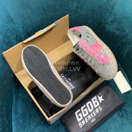 Golden Goose Versatile Rose Red Calf Leather Fashion Casual Shoes For Men And Women 