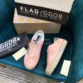 Golden Goose Versatile Calf Leather Fashion Casual Shoes For Men And Women Pink