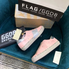 Golden Goose Versatile Calf Leather Fashion Casual Shoes For Men And Women Pink