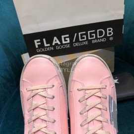 Golden Goose Versatile Calf Leather Fashion Casual Shoes For Men And Women Pink