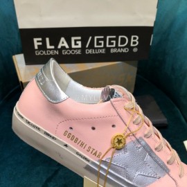 Golden Goose Versatile Calf Leather Fashion Casual Shoes For Men And Women Pink