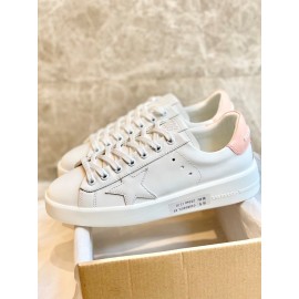 Golden Goose Thick Soled Calf Leather Casual Shoes For Women Pink