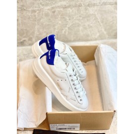 Golden Goose Thick Soled Calf Leather Casual Shoes For Women Blue