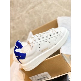 Golden Goose Thick Soled Calf Leather Casual Shoes For Women Blue