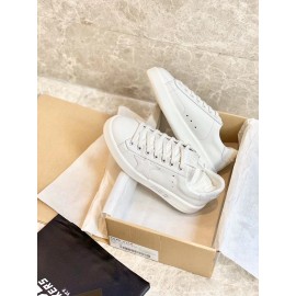 Golden Goose Thick Soled Calf Leather Casual Shoes For Women White