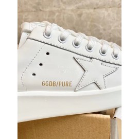 Golden Goose Thick Soled Calf Leather Casual Shoes For Women White