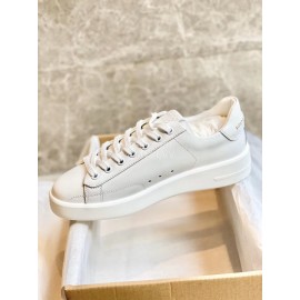 Golden Goose Thick Soled Calf Leather Casual Shoes For Women White