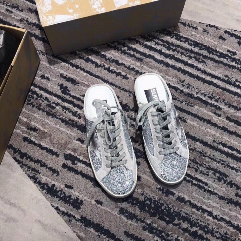 Golden Goose Fashion Calf Casual Sandals For Women Silver