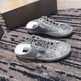 Golden Goose Fashion Calf Casual Sandals For Women Silver