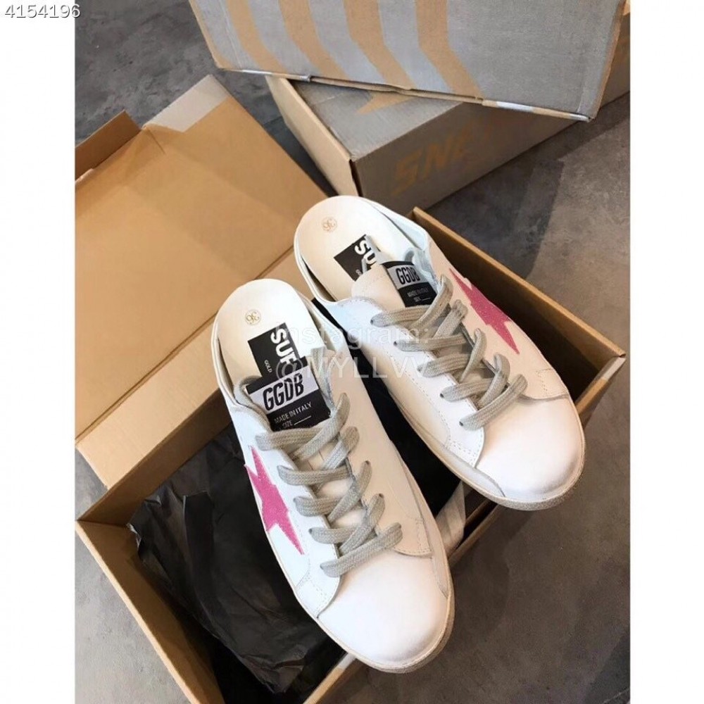 Golden Goose Fashion Calf Casual Sandals For Women Rose Red