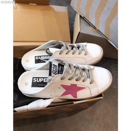 Golden Goose Fashion Calf Casual Sandals For Women Rose Red