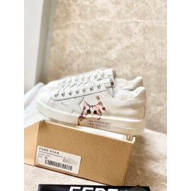 Golden Goose Summer Printed Soft Calf Leather Casual Shoes For Women 