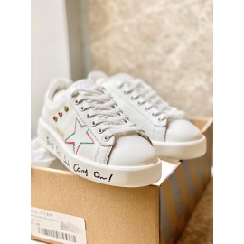 Golden Goose Summer New Printed Soft Calf Leather Casual Shoes For Women 