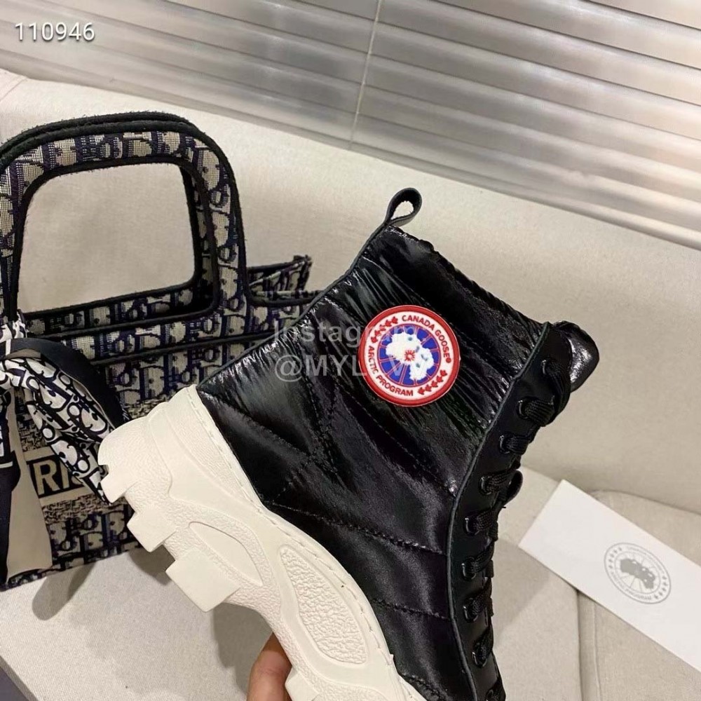 Golden Goose Winter Thick Bottom Lamb Wool Waterproof Boots For Women Black