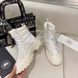 Golden Goose Winter Thick Bottom Lamb Wool Waterproof Boots For Women White