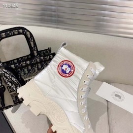 Golden Goose Winter Thick Bottom Lamb Wool Waterproof Boots For Women White