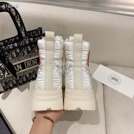 Golden Goose Winter Thick Bottom Lamb Wool Waterproof Boots For Women White