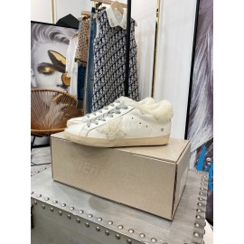 Golden Goose Winter New White Lamb Wool Calf Leather Casual Shoes For Women 