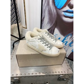 Golden Goose Winter New White Lamb Wool Calf Leather Casual Shoes For Women 