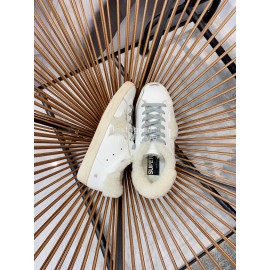 Golden Goose Winter New White Lamb Wool Calf Leather Casual Shoes For Women 