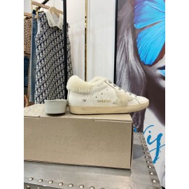 Golden Goose Winter New White Lamb Wool Calf Leather Casual Shoes For Women 