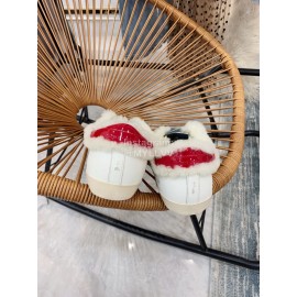 Golden Goose Winter New Lamb Wool Calf Leather Casual Shoes For Women Red