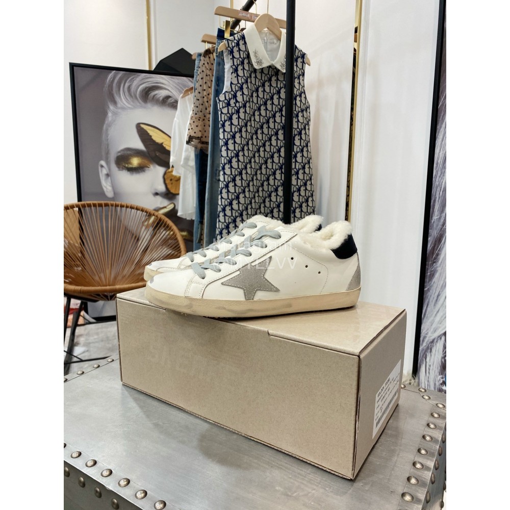 Golden Goose Winter New Wool Calf Leather Casual Shoes For Women 