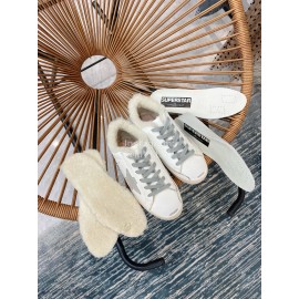 Golden Goose Winter Lamb Wool Calf Leather Casual Shoes For Women 