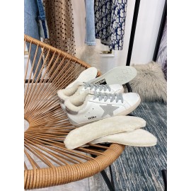 Golden Goose Winter Lamb Wool Calf Leather Casual Shoes For Women 
