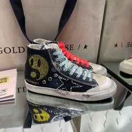 Golden Gse Deluxe Brand Superstar Wool High Top Sneakers For Men And Women Black