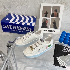 Golden Goose Cowhide Casual Sneakers For Women White