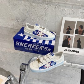 Golden Goose Cowhide Casual Sneakers For Women Blue