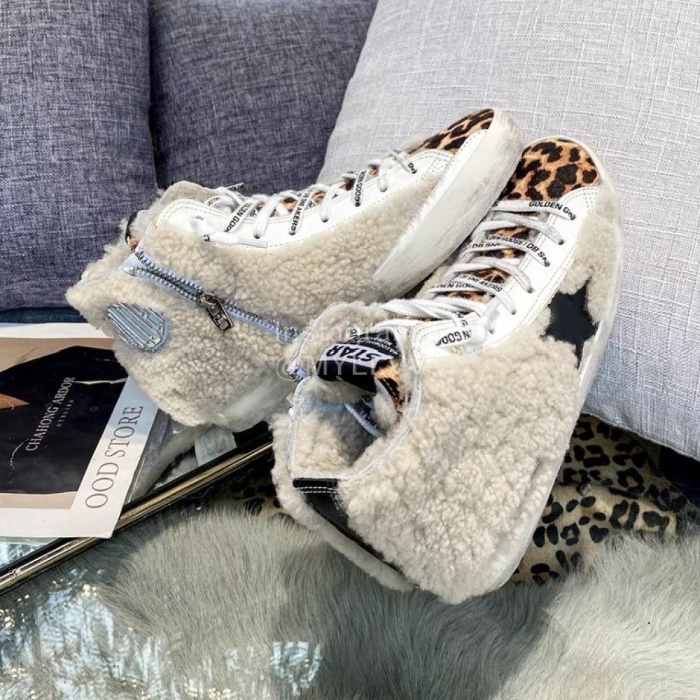 Golden Gse Deluxe Brand Superstar Wool Cowhide High Top Sneakers For Men And Women 