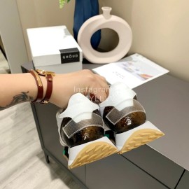 Ghoud Fashion Calf Mesh Casual Sneakers For Women White