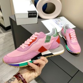 Ghoud Fashion Calf Mesh Casual Sneakers For Women Pink