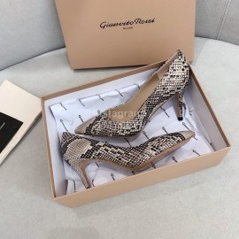 Gianvito Rossi Fashion Embossed Leather Pointed High Heels For Women